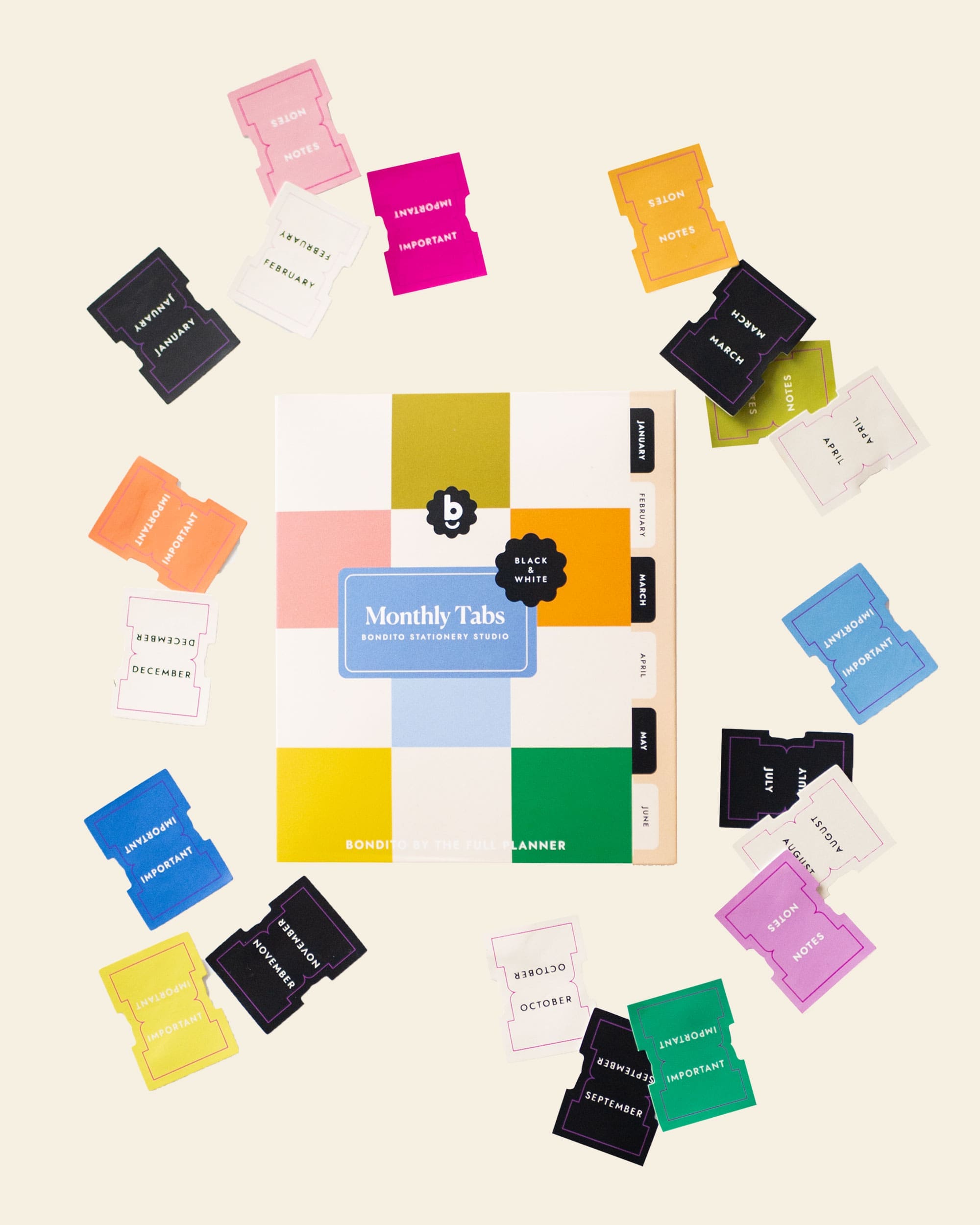 Monthly Tabs-B&W